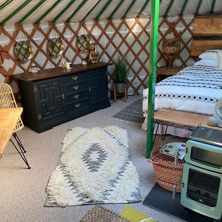 O Dan Y Coed Luxury Yurt With Hot Tub Hotell Chwilog Exteriör bild