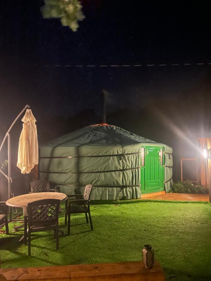 O Dan Y Coed Luxury Yurt With Hot Tub Hotell Chwilog Exteriör bild